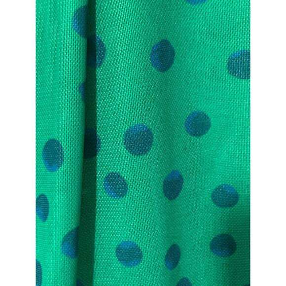 525 America Kelly Green Polka Dot Micro Mesh Blouse Top w tie Neck sz L - Picture 10 of 11